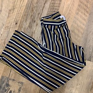 Wide leg striped pants(6) w/pockets
